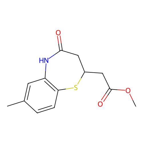 2,3,4,5-Tetrahydro-7-methyl-4-oxo-1,5-benzothiazepine-2-acetic acid methyl ester structure
