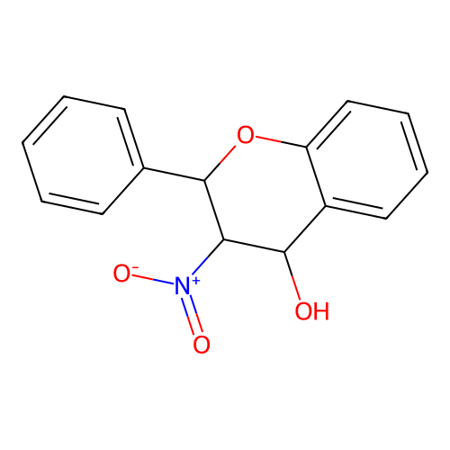 3-Nitro-2-phenyl-4-chromanol structure