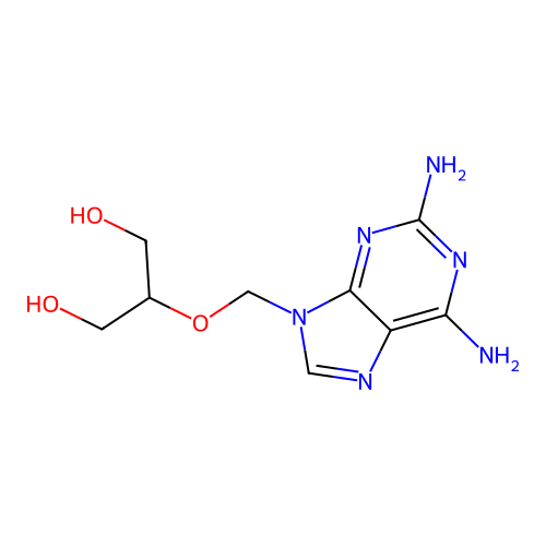 1,3-Propanediol, 2-[(2,6-diamino-9H-purin-9-yl)methoxy]- structure