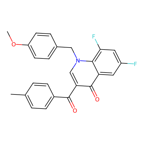 6,8-Difluoro-1-[(4-methoxyphenyl)methyl]-3-(4-methylbenzoyl)quinolin-4-one structure