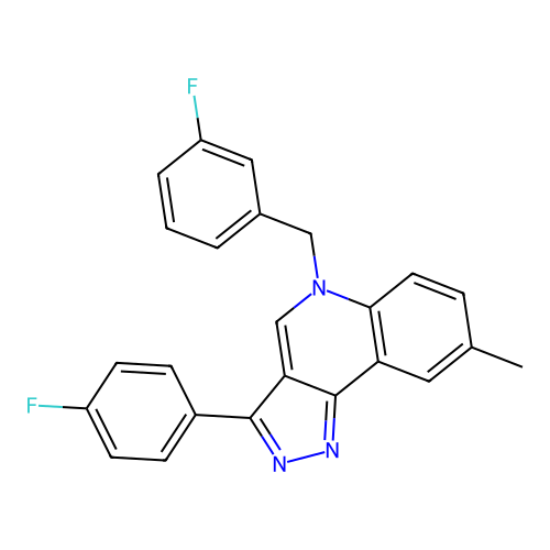 3-(4-Fluorophenyl)-5-[(3-fluorophenyl)methyl]-8-methylpyrazolo[4,3-c]quinoline structure