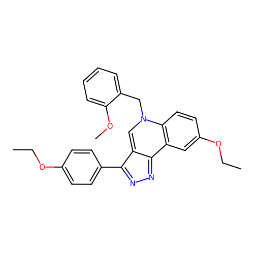 8-Ethoxy-3-(4-ethoxyphenyl)-5-[(2-methoxyphenyl)methyl]pyrazolo[4,3-c]quinoline structure
