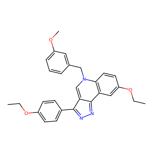 8-Ethoxy-3-(4-ethoxyphenyl)-5-[(3-methoxyphenyl)methyl]pyrazolo[4,3-c]quinoline structure