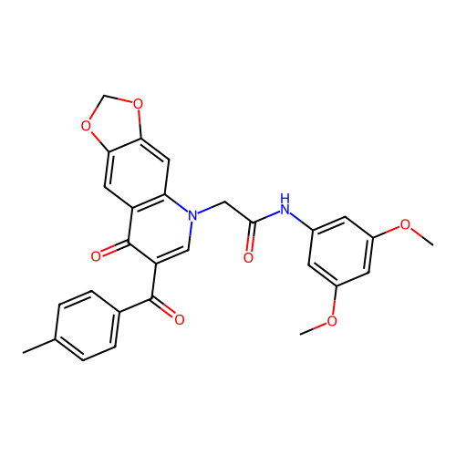 N-(3,5-dimethoxyphenyl)-2-[7-(4-methylbenzoyl)-8-oxo-2H,5H,8H-[1,3]dioxolo[4,5-g]quinolin-5-yl]acetamide structure