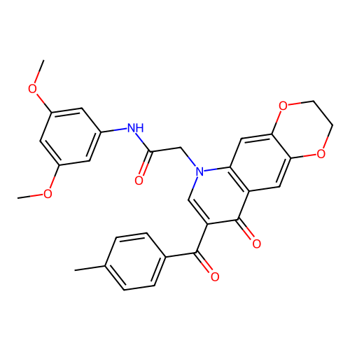 N-(3,5-DIMETHOXYPHENYL)-2-[8-(4-METHYLBENZOYL)-9-OXO-2H,3H,6H,9H-[1,4]DIOXINO[2,3-G]QUINOLIN-6-YL]ACETAMIDE structure