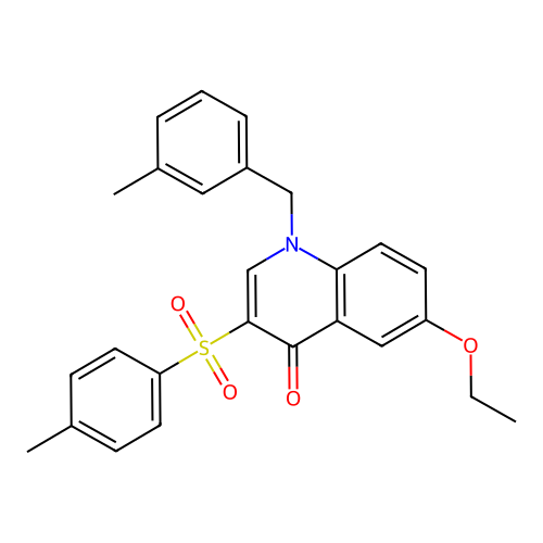 6-ethoxy-1-(3-methylbenzyl)-3-tosylquinolin-4(1H)-one structure
