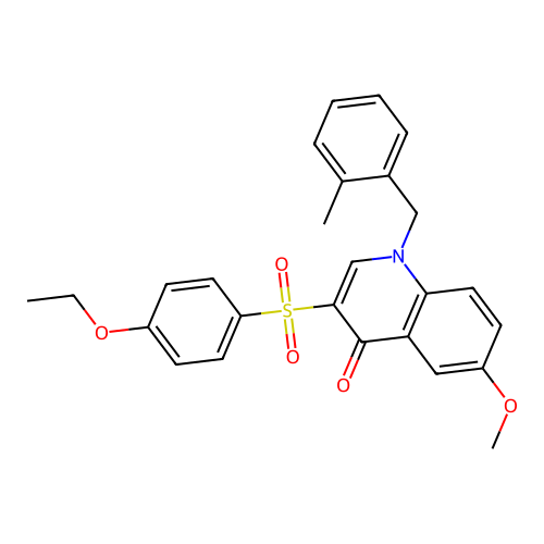 3-(4-Ethoxyphenyl)sulfonyl-6-methoxy-1-[(2-methylphenyl)methyl]quinolin-4-one structure