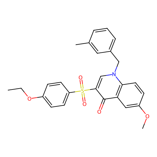 3-(4-Ethoxyphenyl)sulfonyl-6-methoxy-1-[(3-methylphenyl)methyl]quinolin-4-one structure