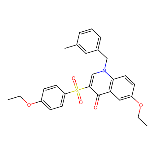 6-Ethoxy-3-(4-ethoxyphenyl)sulfonyl-1-[(3-methylphenyl)methyl]quinolin-4-one structure