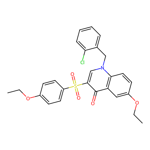 1-[(2-Chlorophenyl)methyl]-6-ethoxy-3-(4-ethoxyphenyl)sulfonylquinolin-4-one structure