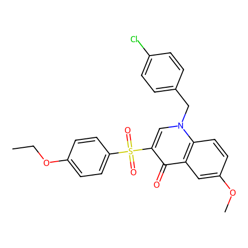 1-[(4-Chlorophenyl)methyl]-3-(4-ethoxyphenyl)sulfonyl-6-methoxyquinolin-4-one structure