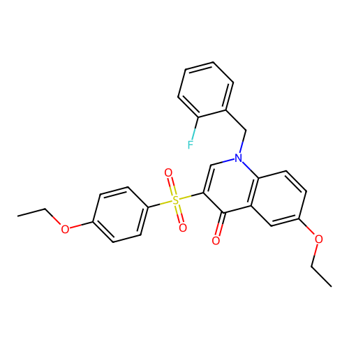 6-Ethoxy-3-(4-ethoxyphenyl)sulfonyl-1-[(2-fluorophenyl)methyl]quinolin-4-one structure