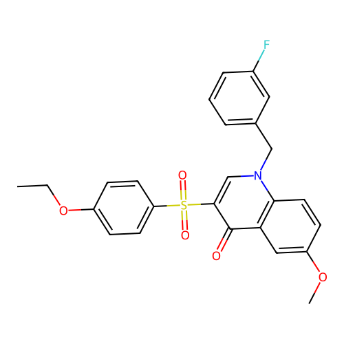 3-(4-Ethoxyphenyl)sulfonyl-1-[(3-fluorophenyl)methyl]-6-methoxyquinolin-4-one structure