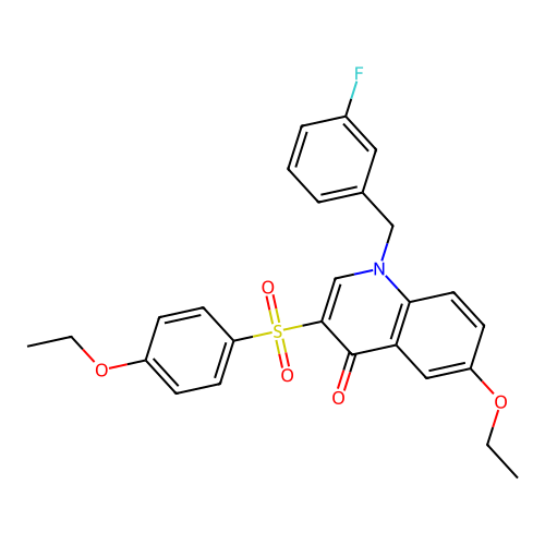 6-Ethoxy-3-(4-ethoxyphenyl)sulfonyl-1-[(3-fluorophenyl)methyl]quinolin-4-one structure