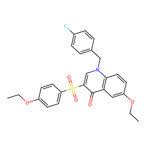 6-Ethoxy-3-(4-ethoxyphenyl)sulfonyl-1-[(4-fluorophenyl)methyl]quinolin-4-one structure