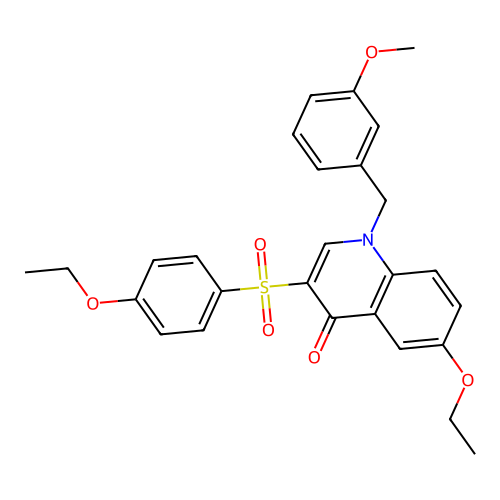 6-Ethoxy-3-(4-ethoxyphenyl)sulfonyl-1-[(3-methoxyphenyl)methyl]quinolin-4-one structure