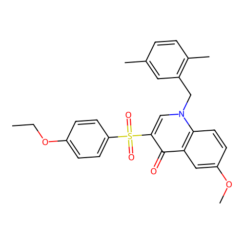 1-[(2,5-dimethylphenyl)methyl]-3-(4-ethoxybenzenesulfonyl)-6-methoxy-1,4-dihydroquinolin-4-one structure