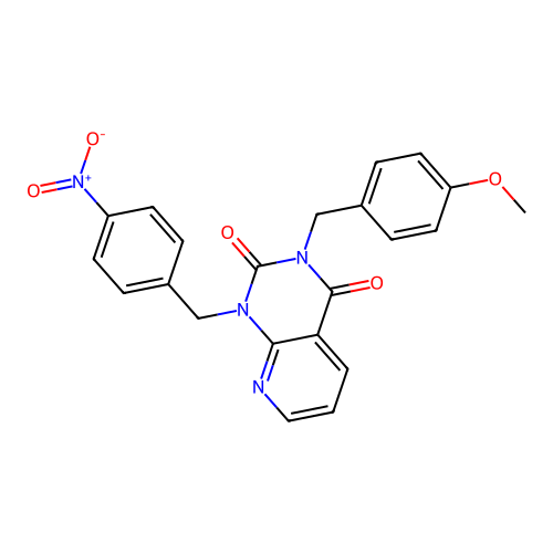 3-[(4-methoxyphenyl)methyl]-1-[(4-nitrophenyl)methyl]-1H,2H,3H,4H-pyrido[2,3-d]pyrimidine-2,4-dione structure