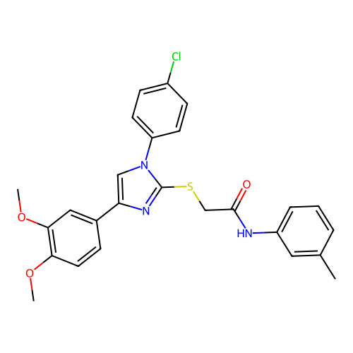 2-{[1-(4-chlorophenyl)-4-(3,4-dimethoxyphenyl)-1H-imidazol-2-yl]sulfanyl}-N-(3-methylphenyl)acetamide structure