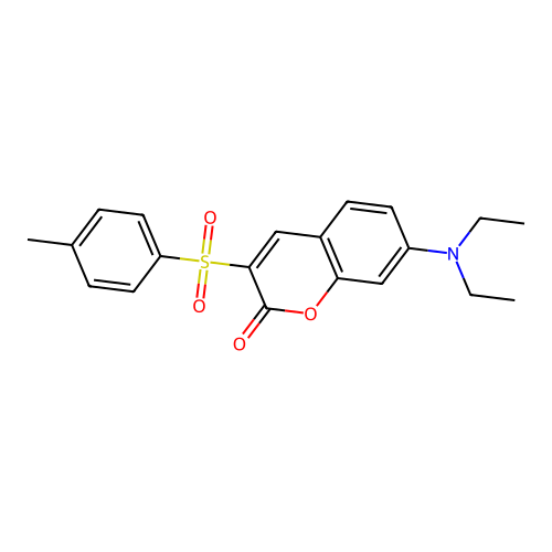 7-(diethylamino)-3-[(4-methylphenyl)sulfonyl]-2H-chromen-2-one structure