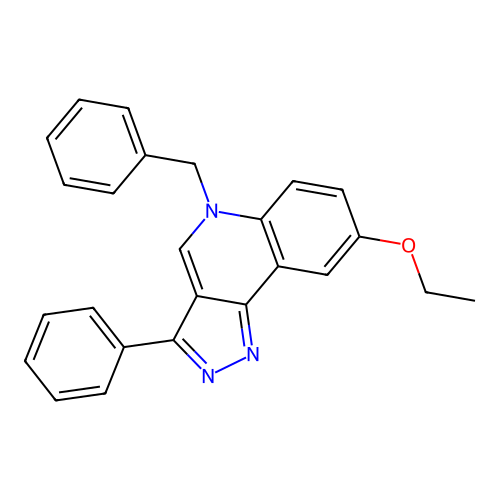 5-benzyl-8-ethoxy-3-phenyl-5H-pyrazolo[4,3-c]quinoline structure