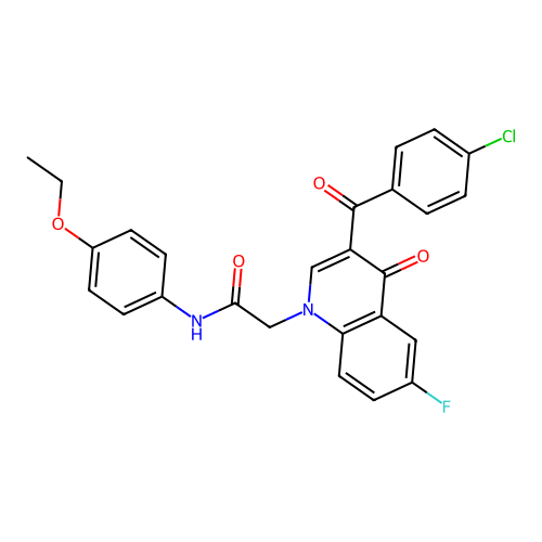 2-[3-(4-chlorobenzoyl)-6-fluoro-4-oxoquinolin-1-yl]-N-(4-ethoxyphenyl)acetamide structure