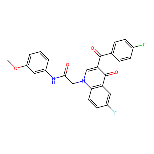 2-[3-(4-chlorobenzoyl)-6-fluoro-4-oxoquinolin-1-yl]-N-(3-methoxyphenyl)acetamide structure