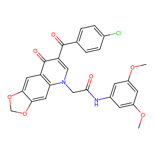 2-[7-(4-chlorobenzoyl)-8-oxo-2H,5H,8H-[1,3]dioxolo[4,5-g]quinolin-5-yl]-N-(3,5-dimethoxyphenyl)acetamide structure