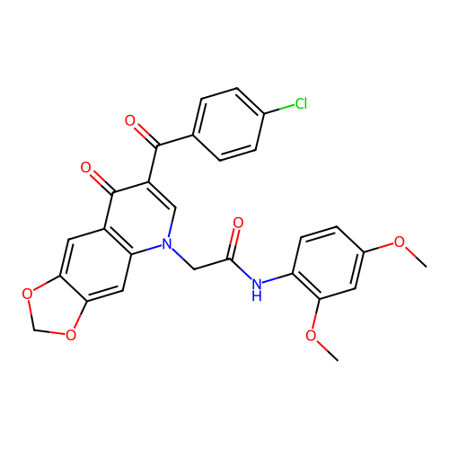 2-[7-(4-chlorobenzoyl)-8-oxo-2H,5H,8H-[1,3]dioxolo[4,5-g]quinolin-5-yl]-N-(2,4-dimethoxyphenyl)acetamide structure