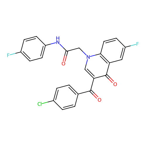 2-[3-(4-chlorobenzoyl)-6-fluoro-4-oxoquinolin-1-yl]-N-(4-fluorophenyl)acetamide structure
