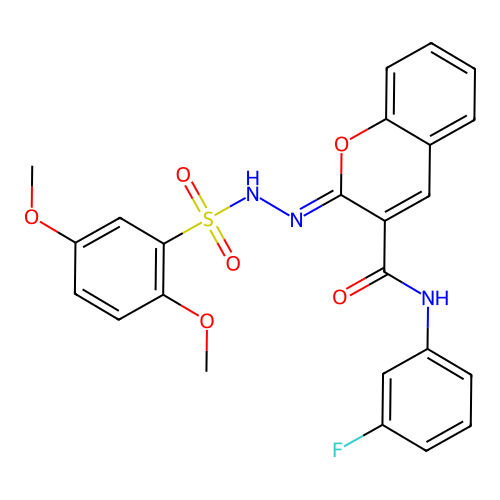 (2Z)-2-[(2,5-dimethoxybenzenesulfonamido)imino]-N-(3-fluorophenyl)-2H-chromene-3-carboxamide structure