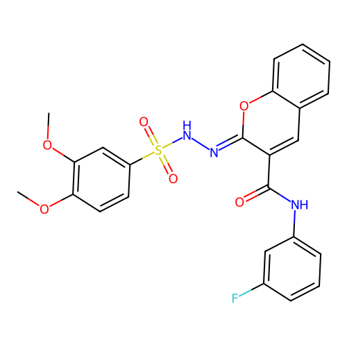 (2Z)-2-[(3,4-dimethoxybenzenesulfonamido)imino]-N-(3-fluorophenyl)-2H-chromene-3-carboxamide structure