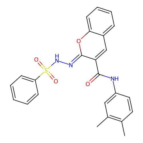(2Z)-2-(benzenesulfonamidoimino)-N-(3,4-dimethylphenyl)-2H-chromene-3-carboxamide structure