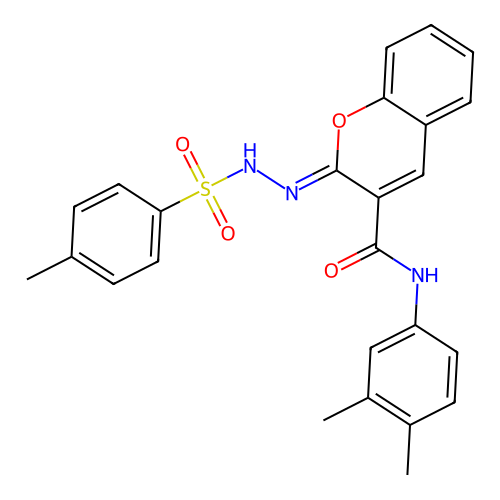 (2Z)-N-(3,4-dimethylphenyl)-2-[(4-methylbenzenesulfonamido)imino]-2H-chromene-3-carboxamide structure
