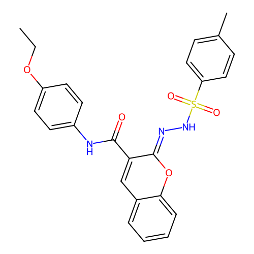 (Z)-N-(4-ethoxyphenyl)-2-(2-tosylhydrazono)-2H-chromene-3-carboxamide structure