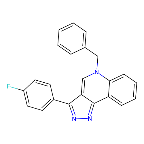 5-benzyl-3-(4-fluorophenyl)-5H-pyrazolo[4,3-c]quinoline structure