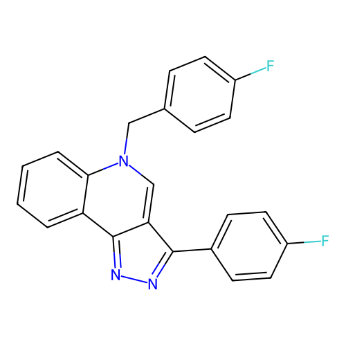 3-(4-Fluorophenyl)-5-[(4-fluorophenyl)methyl]pyrazolo[4,3-c]quinoline structure