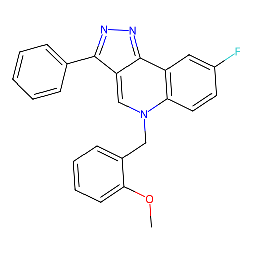 8-Fluoro-5-[(2-methoxyphenyl)methyl]-3-phenylpyrazolo[4,3-c]quinoline structure