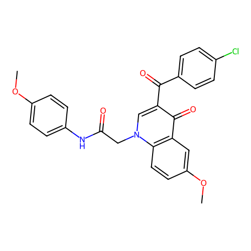 2-[3-(4-chlorobenzoyl)-6-methoxy-4-oxo-1,4-dihydroquinolin-1-yl]-N-(4-methoxyphenyl)acetamide structure