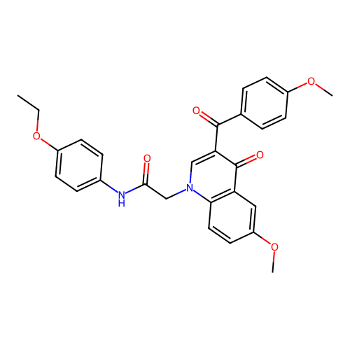 N-(4-ethoxyphenyl)-2-[6-methoxy-3-(4-methoxybenzoyl)-4-oxo-1,4-dihydroquinolin-1-yl]acetamide structure