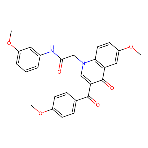 2-[6-methoxy-3-(4-methoxybenzoyl)-4-oxo-1,4-dihydroquinolin-1-yl]-N-(3-methoxyphenyl)acetamide structure