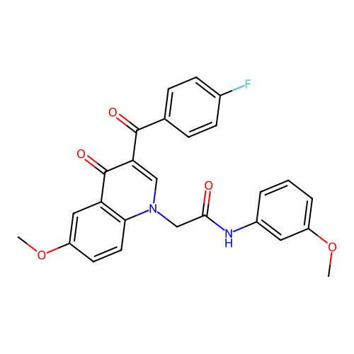2-[3-(4-fluorobenzoyl)-6-methoxy-4-oxo-1,4-dihydroquinolin-1-yl]-N-(3-methoxyphenyl)acetamide structure