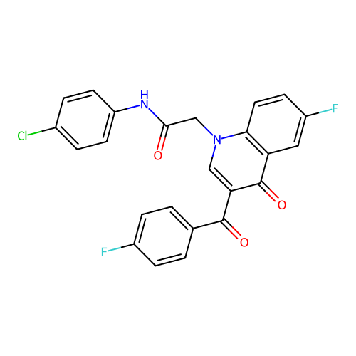 N-(4-chlorophenyl)-2-[6-fluoro-3-(4-fluorobenzoyl)-4-oxoquinolin-1-yl]acetamide structure