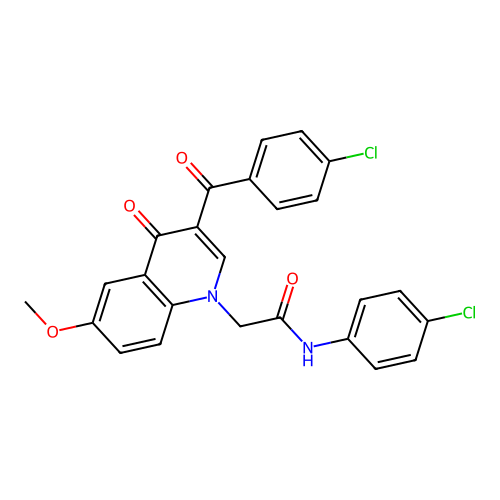2-[3-(4-chlorobenzoyl)-6-methoxy-4-oxo-1,4-dihydroquinolin-1-yl]-N-(4-chlorophenyl)acetamide structure