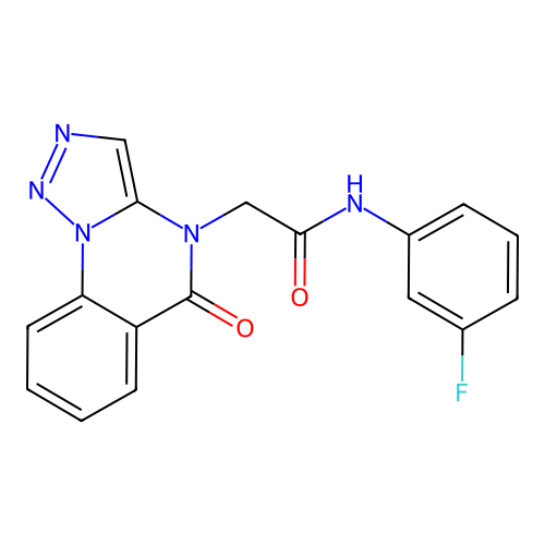 N-(3-fluorophenyl)-2-(5-oxo[1,2,3]triazolo[1,5-a]quinazolin-4(5H)-yl)acetamide structure