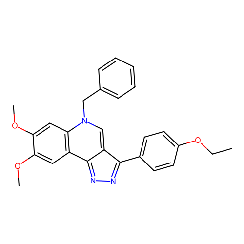 5-benzyl-3-(4-ethoxyphenyl)-7,8-dimethoxy-5H-pyrazolo[4,3-c]quinoline structure
