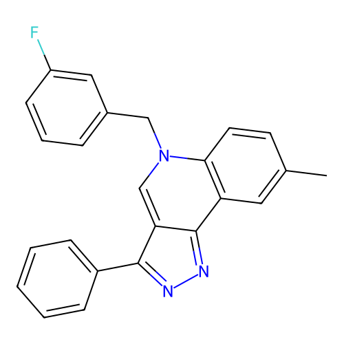 5-[(3-Fluorophenyl)methyl]-8-methyl-3-phenylpyrazolo[4,3-c]quinoline structure