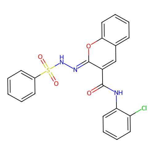 (2Z)-2-(benzenesulfonylhydrazinylidene)-N-(2-chlorophenyl)chromene-3-carboxamide structure