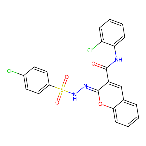 (2Z)-2-[(4-chlorobenzenesulfonamido)imino]-N-(2-chlorophenyl)-2H-chromene-3-carboxamide structure