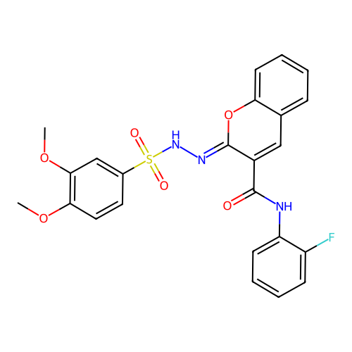 (2Z)-2-[(3,4-dimethoxybenzenesulfonamido)imino]-N-(2-fluorophenyl)-2H-chromene-3-carboxamide structure